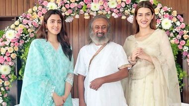 Kriti Sanon Meets Gurudev Sri Sri Ravi Shankar in Mumbai, Says ‘Taking His Blessings Made Us Feel So Loved’ (View Pics)