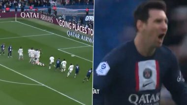 Lionel Messi Goal Video: Watch Argentina Star Score From Free-Kick to Help PSG Beat Lille 4–3 in Ligue 1 2022–23