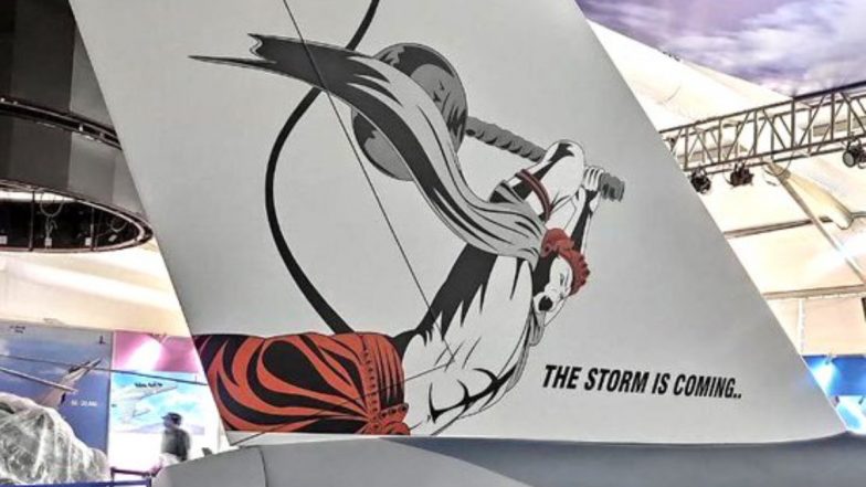 Aero India 2023: Lord Hanuman Picture Back on Tail of HAL Super Fighter Jet Model Maruth HLFT-42 Three Days After Removal
