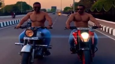 Viral Video: Two Salman Khan Look-Alike Ride Motorcycle Shirtless on Lucknow Road, UP Police Assure Action
