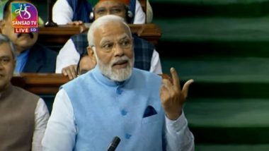 PM Narendra Modi in Lok Sabha: Trust in Modi Was Not Born Out of Newspaper Headlines or Through Faces on TV (Watch Video)