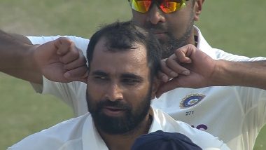 'Ravi Ashwin Trying A New Delivery', Indian Spinner Twists Mohammed Shami's Ears During IND vs AUS 2nd Test At Delhi (Watch Video)