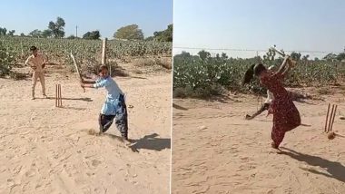 Suryakumar Yadav Fan Moomal Mehar, a 14-Year-Old Girl From Rajasthan, Plays Perfectly Timed Shots During School Cricket Match (Watch Video)