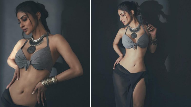 Mouni Roy Opts for Grey Bikini and Sarong With Thigh-High Slit To Show Off Her Hot Bod; Check Out Actress’ Sexy Pics That Set Internet on Fire