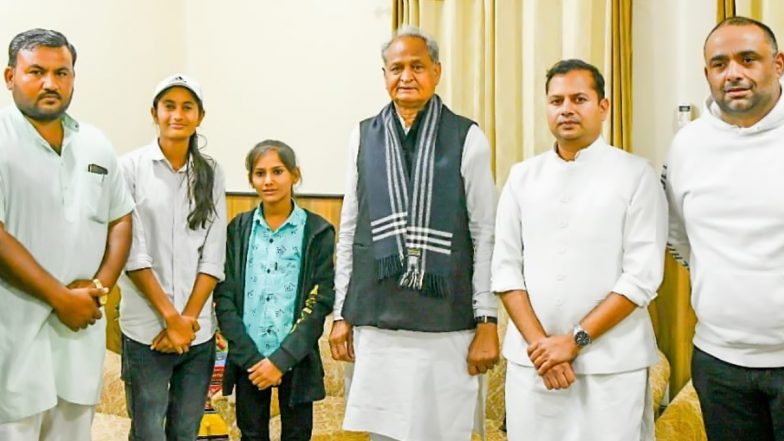 Rajasthan CM Ashok Gehlot Meets Viral Girl Cricketer Mumal Mehar Who Played Shots Like Suryakumar Yadav On Sand