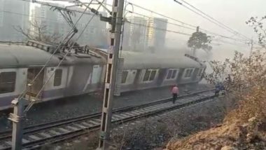 Mumbai Local Train Derailment: Three Bogies of Suburban Local Train Derail at Kharkopar Station; Belapur-Kharkopar-Nerul Line Affected (Watch Video)