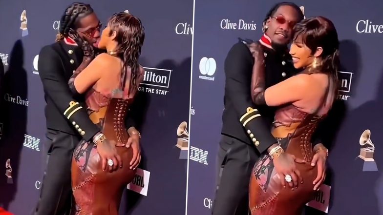 Pre-GRAMMY Gala: Offset Grabs Cardi B's Bottom and Kisses Her; Video of the Couple's PDA on the Red Carpet Goes Viral | 🎥 LatestLY