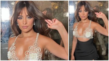 Grammys 2023: Camilla Cabello Goes Super Sultry in Pearl Themed Bralette Dress on the Red Carpet (View Pic and Video)