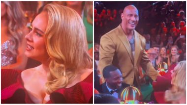Grammy 2023: Dwayne Johnson Surprises Adele While Greeting Her During the Awards Show! (Watch Video)
