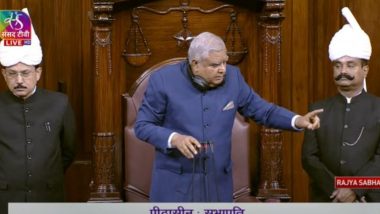 Rajya Sabha Chairman Jagdeep Dhankhar Warns MPs, Adjourns Parliament Till Next Part of Budget Session on March 13 Amid Ruckus by Opposition (Watch Video)