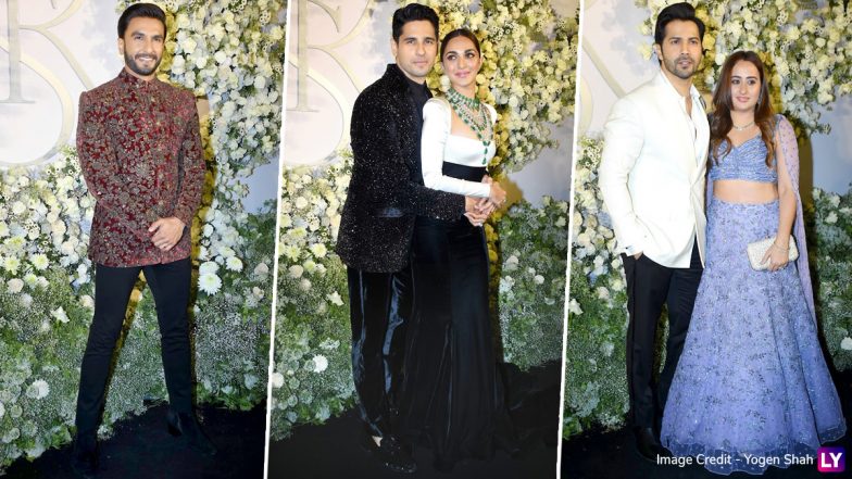 Sidharth Malhotra–Kiara Advani Wedding Reception: Ranveer Singh, Varun Dhawan, Natasha Dalal and More B-Town Celebs Attend the Event (Watch Videos)