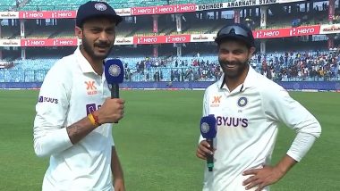 'Axar Ko Bowling Nahi Dena', Ravindra Jadeja and Axar Patel Engage in Cheerful Conversation As They Dissect Their Performances After India's Second Test Win Over Australia
