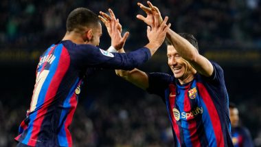 Barcelona 2–0 Cadiz, La Liga 2022–23: Robert Lewandowski Scores As Catalan Giants Consolidate Top Spot (Watch Goal Video Highlights)