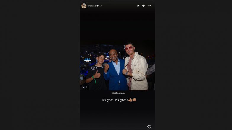 Legendary Meeting Cristiano Ronaldo Spotted With Mike Tyson At Jake Paul Vs Tommy Fury Fight In