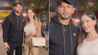 Sahil Khan Gives Neymar’s Ex-Girlfriend Natalia Barulich a Warm Hug As He Receives Her at the Mumbai Airport (Watch Video)