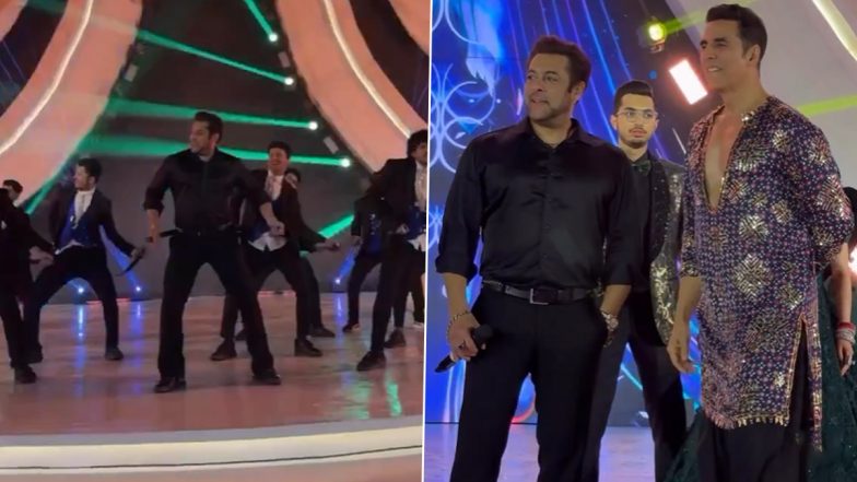 Salman Khan, Akshay Kumar Clicked Together at a Wedding in Delhi; Video of the Bollywood Hunks Dancing at the Event Goes Viral – WATCH