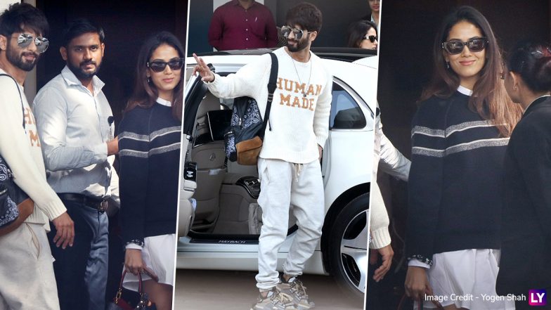 Sidharth Malhotra–Kiara Advani Wedding: Shahid Kapoor and Mira Rajput Clicked at the Airport As They Jet Off to Jaisalmer (View Pics & Video)