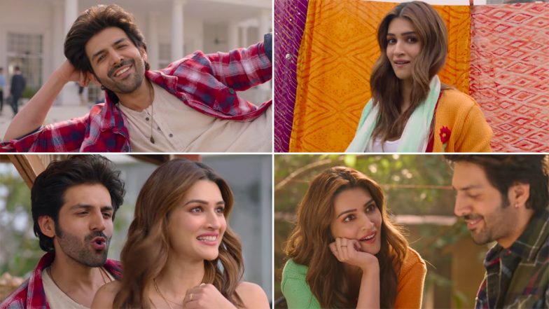 Shehzada Song Mere Sawaal Ka: Kartik Aaryan and Kriti Sanon Look Adorable Together in This Upbeat Number (Watch Video)