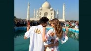 Kartik Aaryan Says &lsquo;Shehzada, Taj Aur Mumtaz&rsquo; As He Poses With Kriti Sanon in Front of the Taj Mahal (View Pic)