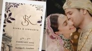 Sidharth Malhotra-Kiara Advani's Minimalistic and Chic Wedding Card Is Simply Adorable! (View Pic)