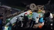 Sidhi Road Accident: Six Dead, 10 Injured as Truck Hits Two Parked Buses On Rewa-Satna Border in Madhya Pradesh (Watch Video)