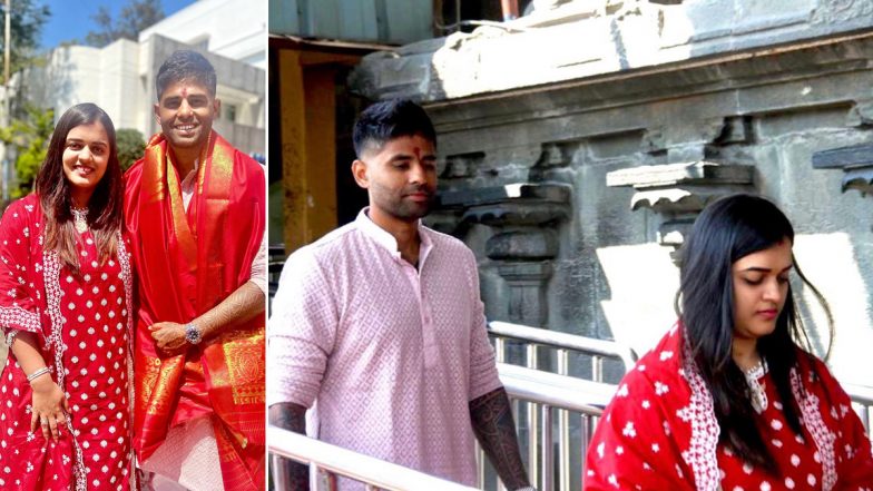 Suryakumar Yadav Takes a Trip to Tirupati's Tirumala Venkateswara Temple Wife Wife Devisha Shetty Ahead of IND vs AUS 3rd Test (See Pics)