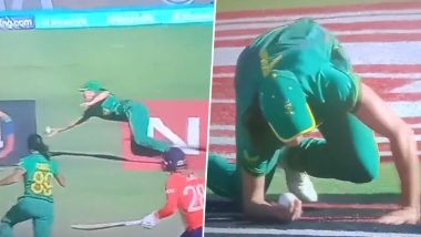 Superwoman Catch! Tazmin Brits Pulls Off One-Handed Diving Grab to Dismiss Alice Capsey During SA-W vs ENG-W ICC Women's T20 World Cup 2023 Semifinal (Watch Video)