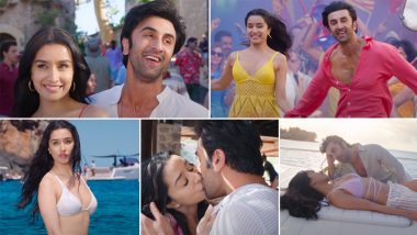 Tu Jhooti Main Makkaar Song Tere Pyaar Mein: Shirtless Ranbir Kapoor and Bikini-Clad Shraddha Kapoor Frolic and Kiss in Arijit Singh's Romantic Number (Watch Video)