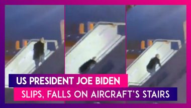 US President Joe Biden Slips, Falls On Aircraft’s Stairs While Leaving Poland