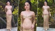 Uorfi Javed Flaunts Her Underboobs and Midriff in Sexy Golden Glittery Dress (Watch Video)
