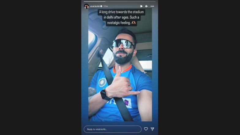 Virat Kohli 'Nostalgic' While Driving 'Towards Stadium' in Delhi Ahead of IND vs AUS 2nd Test 2023 (See Pic)