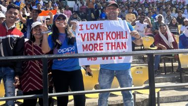 Virat Kohli Fan Flaunts Banner With 'I Love Virat Kohli More Than My Wife' Written On It During IND vs AUS 1st Test 2023