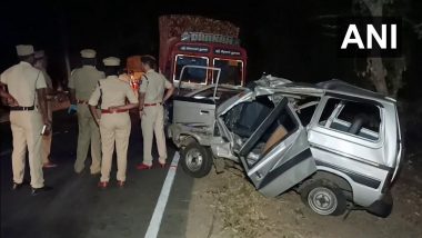 Tamil Nadu Road Accident: Six People Including Child Killed, Three Others Injured After Car Collides With Truck in Trichy (See Pics)