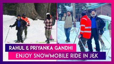Rahul Gandhi And Sister Priyanka Enjoy Snowmobile Ride In Gulmarg, Jammu & Kashmir