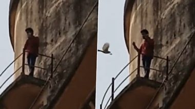 Uttar Pradesh: Youth Climbs Water Tank in Kanpur to Protest Beating of Nephew at School, Comes Down After Assurance From Police (Watch Video)