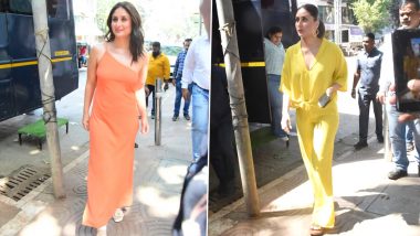 Kareena Kapoor Khan Serves Double Dose of Fashion in Orange and Yellow Outfits (View Pic & Video)