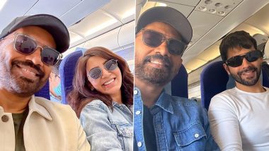 Citadel: Samantha Ruth Prabhu and Varun Dhawan Spotted On a Flight With Writers Raj & DK, Actress Shares Selfies on Insta (View Pics)