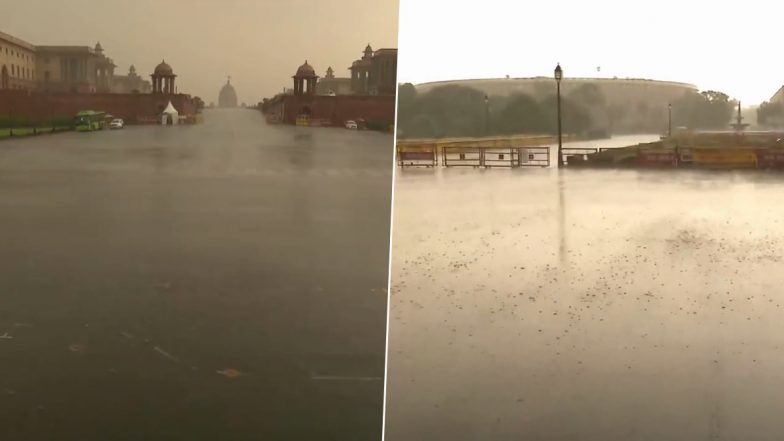 Delhi Rains Today: Thunderstorms, Unseasonal Rain Lash National Capital for Second Day (Watch Video)