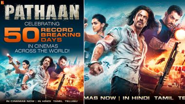 Pathaan Completes 50 Days! Shah Rukh Khan, Deepika Padukone and John Abraham's Spy Thriller Celebrates Big Milestone Today