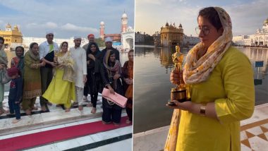 Guneet Monga Seeks Blessings at Golden Temple in Amritsar with Oscar Trophy and Dedicates Honours to Her ‘Ancestors’ (Watch Video)