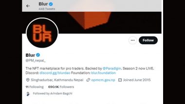 Nepal PM Pushpa Kamal Dahal’s Official Twitter Account Hacked, Profile Pic and Name Changed To 'BLUR'