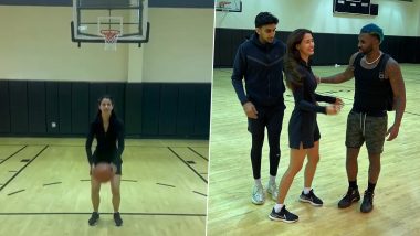 Disha Patani Perfectly Nails Blind Basketball Dunks As She Hangs Out with Jason Derulo (Watch Video)