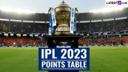 IPL 2023 Points Table Updated With Net Run Rate: Check Latest Team Standings and Leaderboard of Indian Premier League T20 Tournament