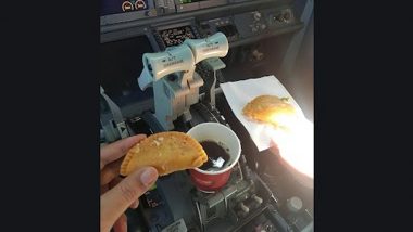 SpiceJet Pilots Taken Off Flying Duty After Photo Of Them Having 'Gujhiyas' and Beverage Mid-Air in Cockpit Goes Viral