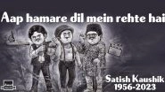 Satish Kaushik Death: Amul Pays Tribute With Charcoal Drawings of the &lsquo;Loved Actor-Director&rsquo;