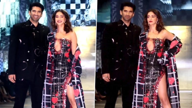 Lakme Fashion Week 2023: Rumoured Couple Ananya Panday and Aditya Roy Kapur Turn Showstoppers for Manish Malhotra (Watch Video)