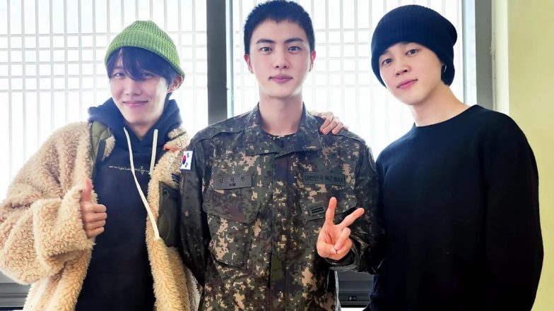 BTS’ Jin Shares First Instagram Post since Army Enlistment; J-hope and Jimin Pay Him a Visit at His Military Base (View Pic)