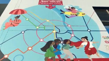 International Women’s Day 2023: All-Women Artists’ Team Creates Mural With Social Message at Delhi Metro Station (Watch Video)