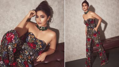 Keerthy Suresh Looks Incredible in Sequined Tube Jumpsuit and Messy Bun (View Pics)