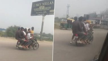 Noida: Flaunting Traffic Rules, Six Youths Take Ride on One Bike; UP Police Launch Probe After Video Goes Viral